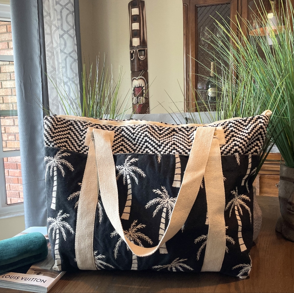 Boutique Miami Resort Beach Vacation Summer Tropical Palm Tree Bag ( NEW ) - Picture 2 of 9